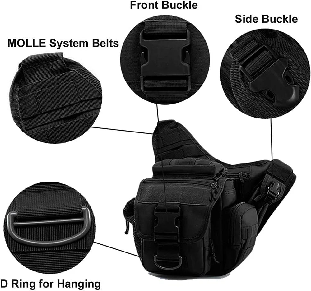 Outdoor Tactical Shoulder Bag Sling Pack Molle Pouch Nylon
