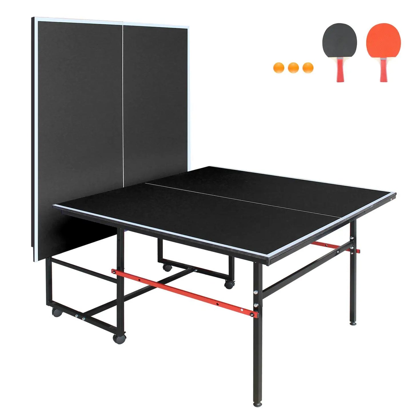 Turn any room into a game ready arena with this foldable table tennis set.