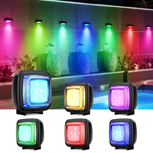 6/12 Pack Solar Fence Lights With 3 Modes LED Color Glow For Patio Yard