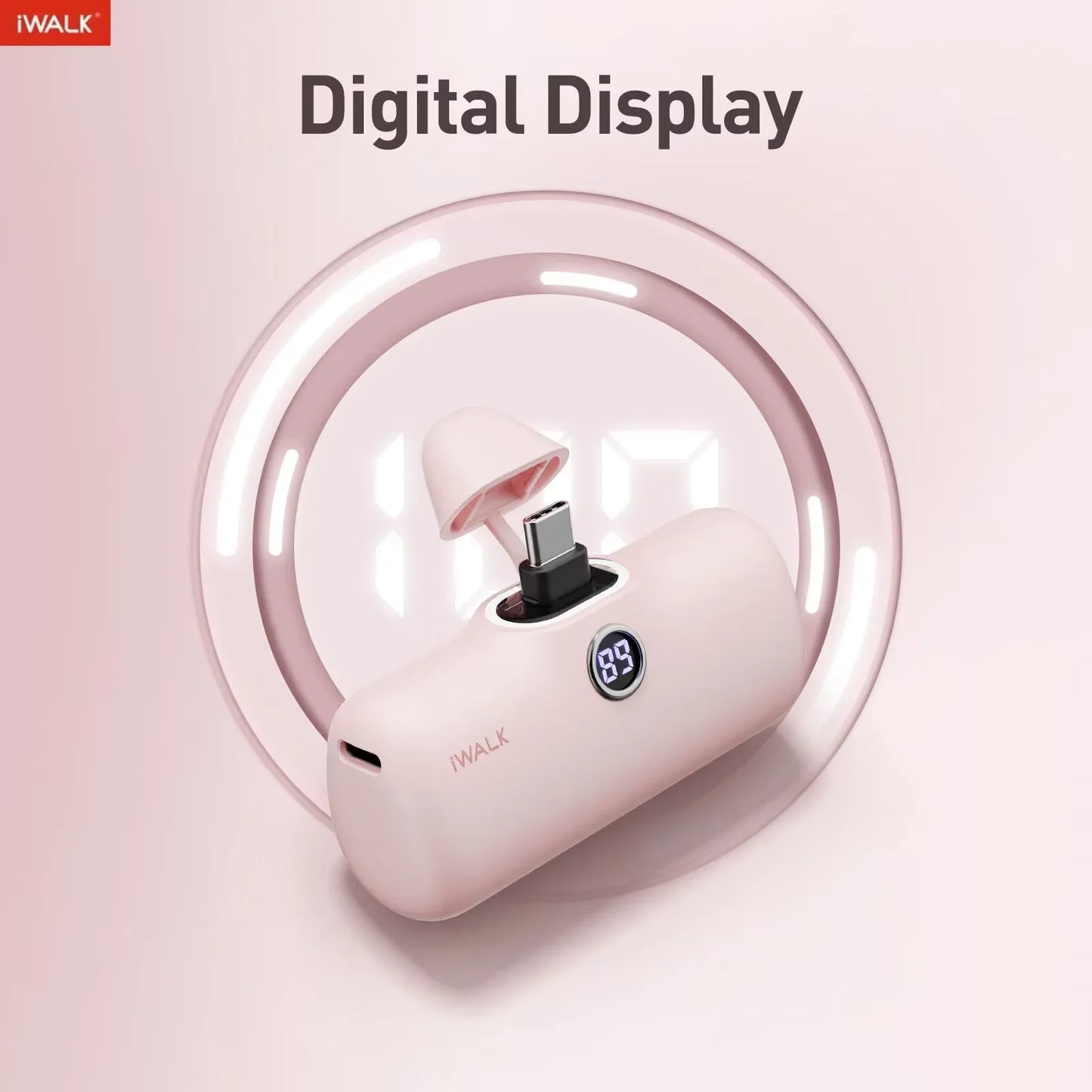 iWALK 5000mAh Mini Fast Charging Power Bank LED Display USB C Portable