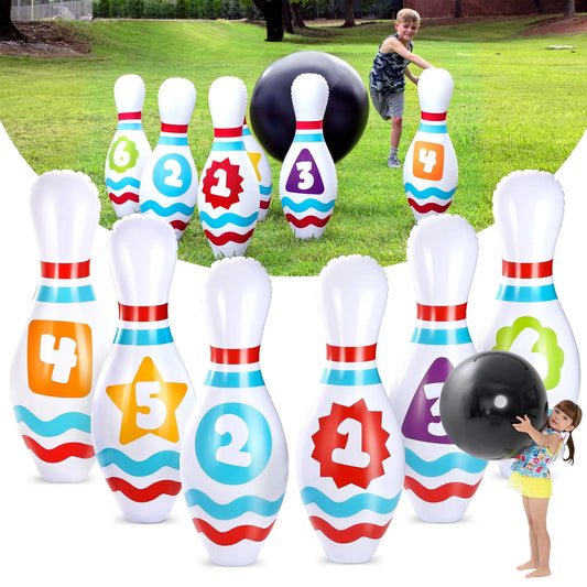 Joyfy Giant Inflatable Bowling Set for Kids Adults Party Games Toy