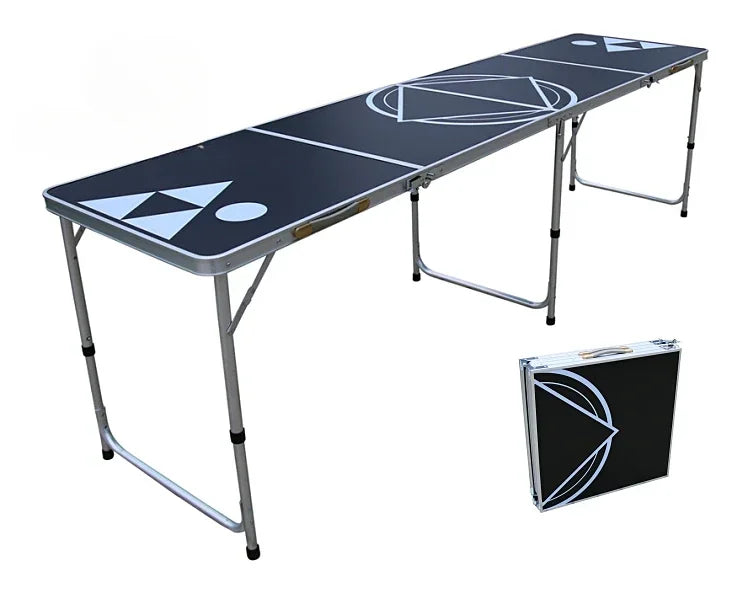 Beer Pong Table LED Extended Game Table Light Weight Easy Carry Aluminum Outdoor Folding Ping Pong Table Custom Design for Party