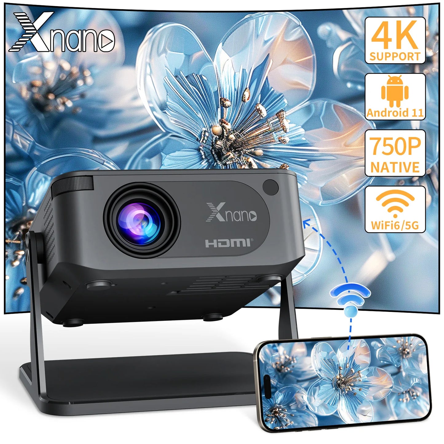 Elevate your movie nights with the compact XNANO mini smart projector that brings big-screen impact into any space.