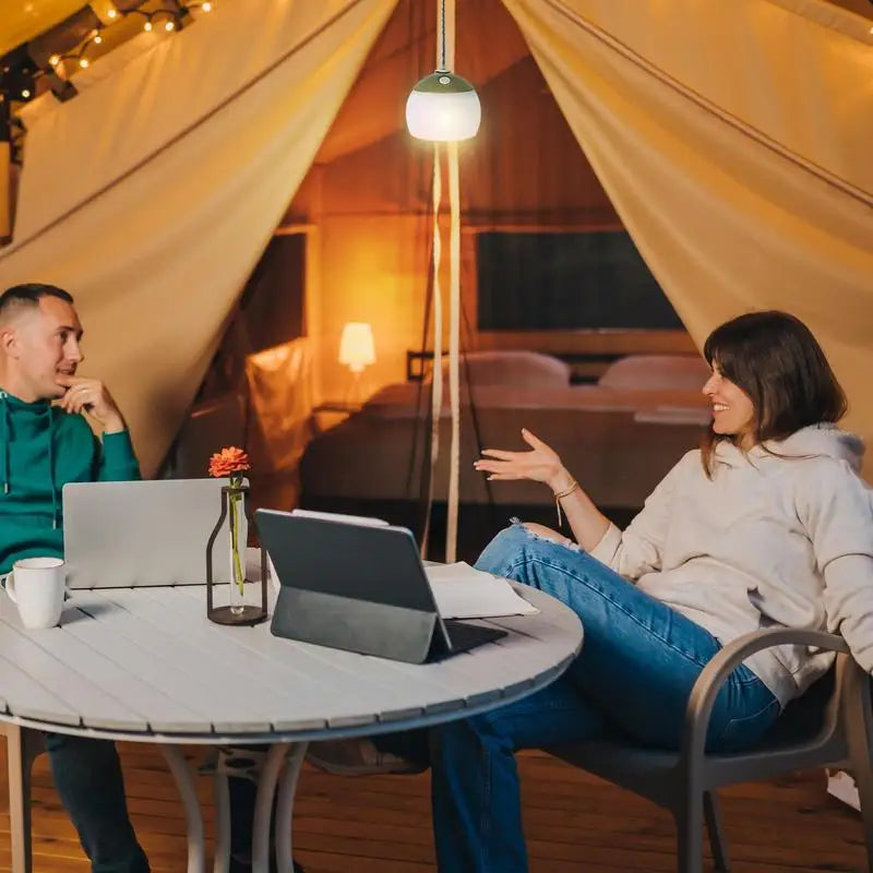 Illuminate your outdoor nights with a rechargeable LED camping light that powers up via Type C and doubles as a portable emergency power bank, keeping your camp fully charged for anywhere you roam.
