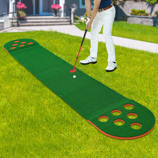 Foldable Golf Putting Mat With 2 Clubs And 2 Balls Mini Golf Practice Pad
