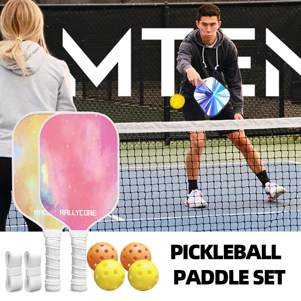 Pickleball Paddles Set Of 2 With 4 Balls And Carry Bag For Adults