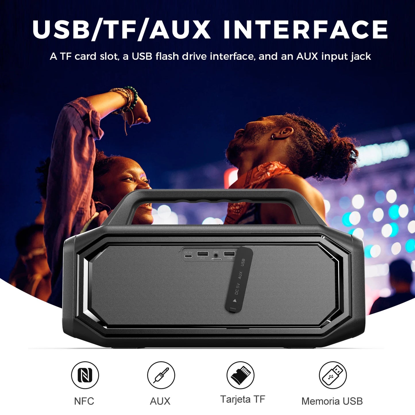 Turn up the volume and take crowd pleasing sound anywhere with the W-King 80W portable Bluetooth speaker for your outdoor adventures, parties, and everyday listening.