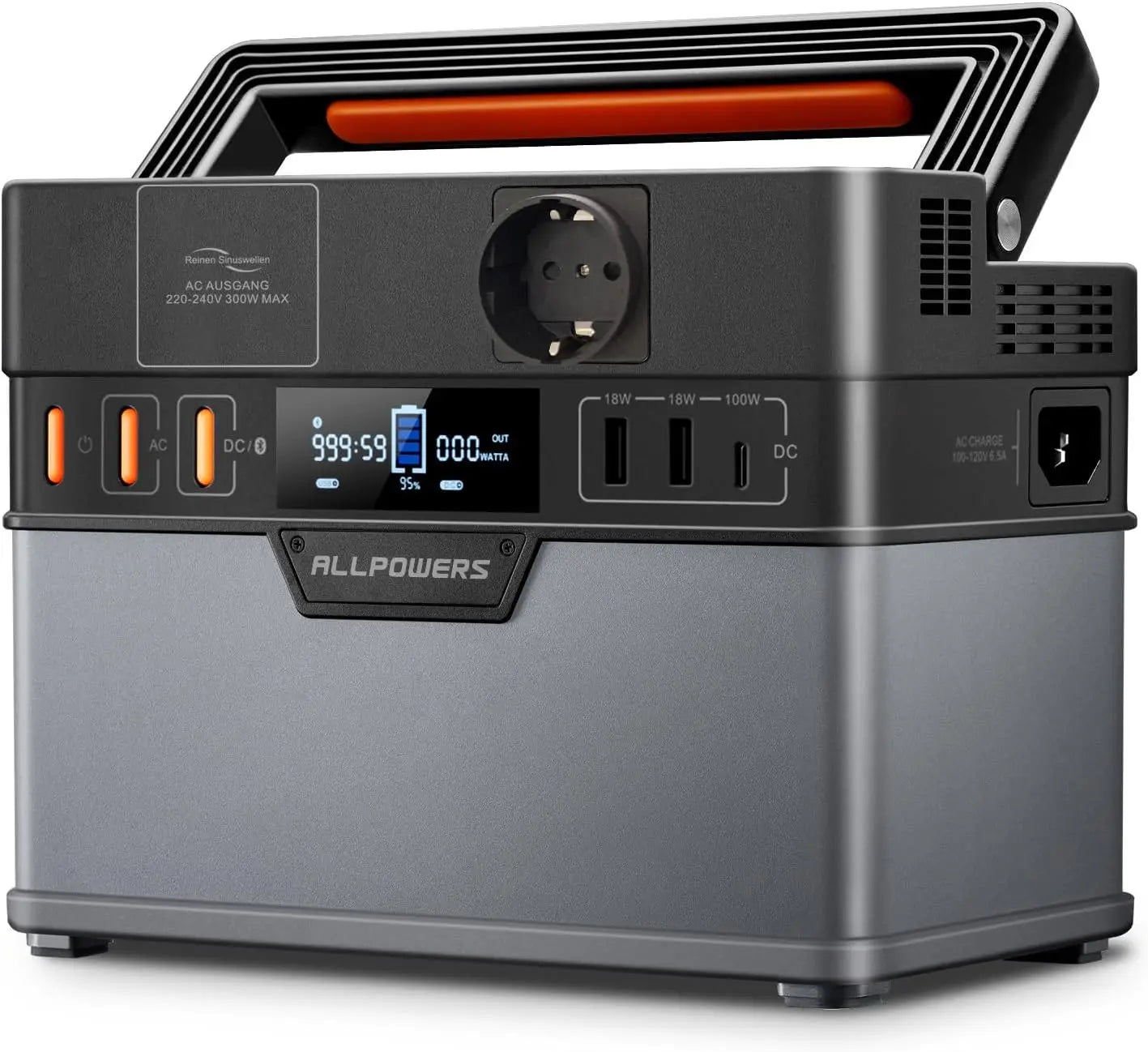 Allpowers 110V 220V AC 300W Power Station 288Wh Portable Generator