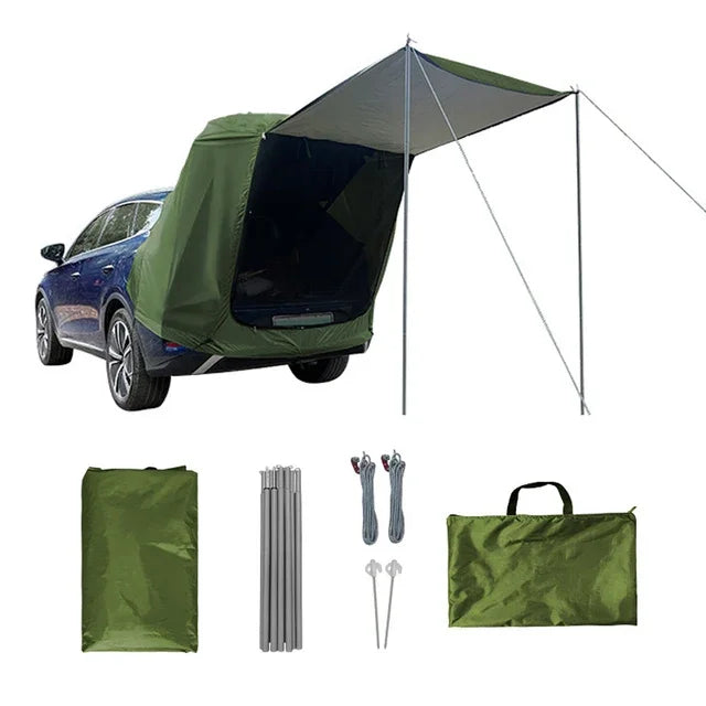 Turn every road trip into a cozy retreat with this car rear tent and canopy that tucks neatly behind your vehicle, delivering instant shelter from sun, wind, and unpredictable weather.