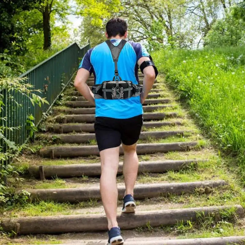 Hiking Waist Bag With 2 Bottle Holders Outdoor Waist Pack Waterproof