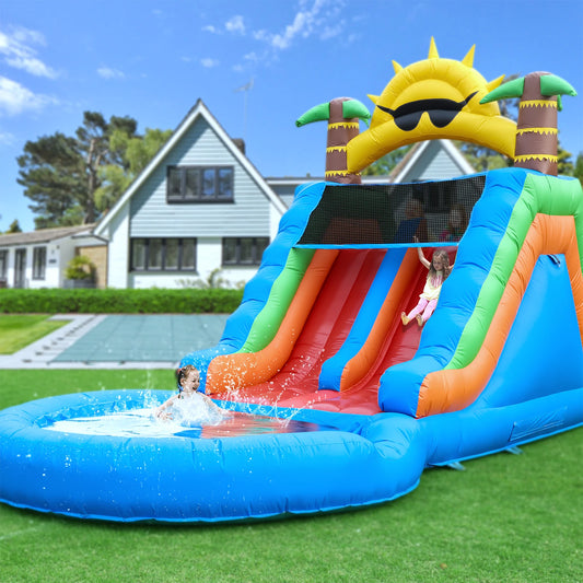 King Inflatable Water Slide With 1100W Blower Commercial PVC Bounce House