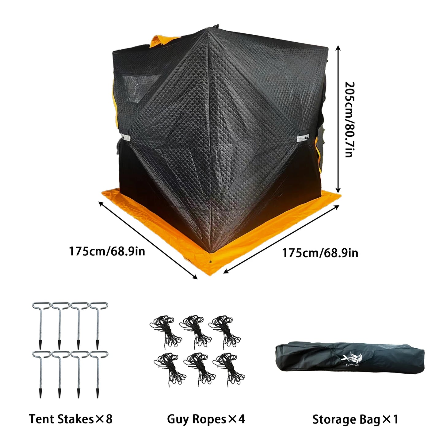Pakicetus Portable Ice Fishing Shelter With Windproof Windows And Ventilation