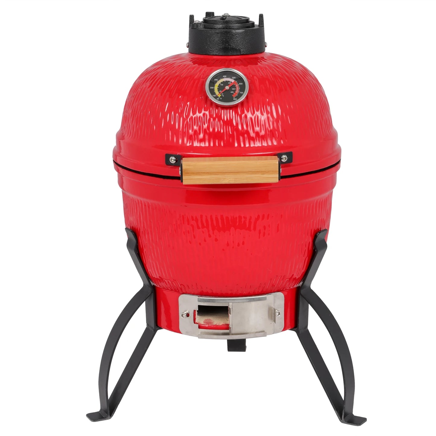 Elenxs Kamado Ceramic Round Charcoal Grill 13 Inch Orange Outdoor Bbq
