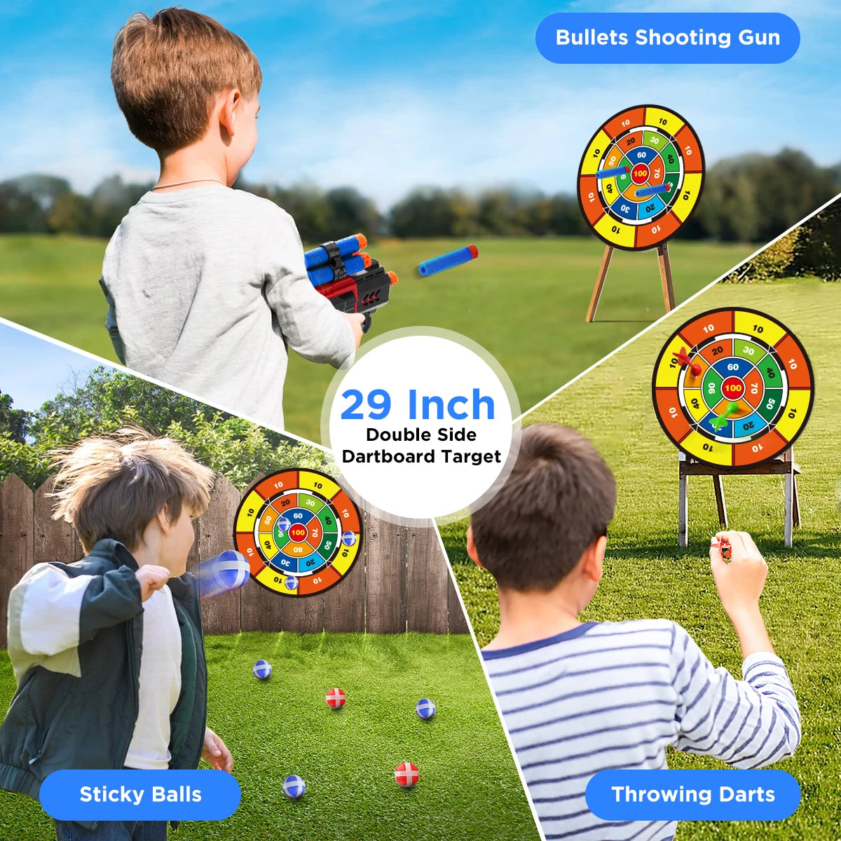 VATOS 2X Bow Arrow Toy Set With Night Light Archery Target Indoor For Kids