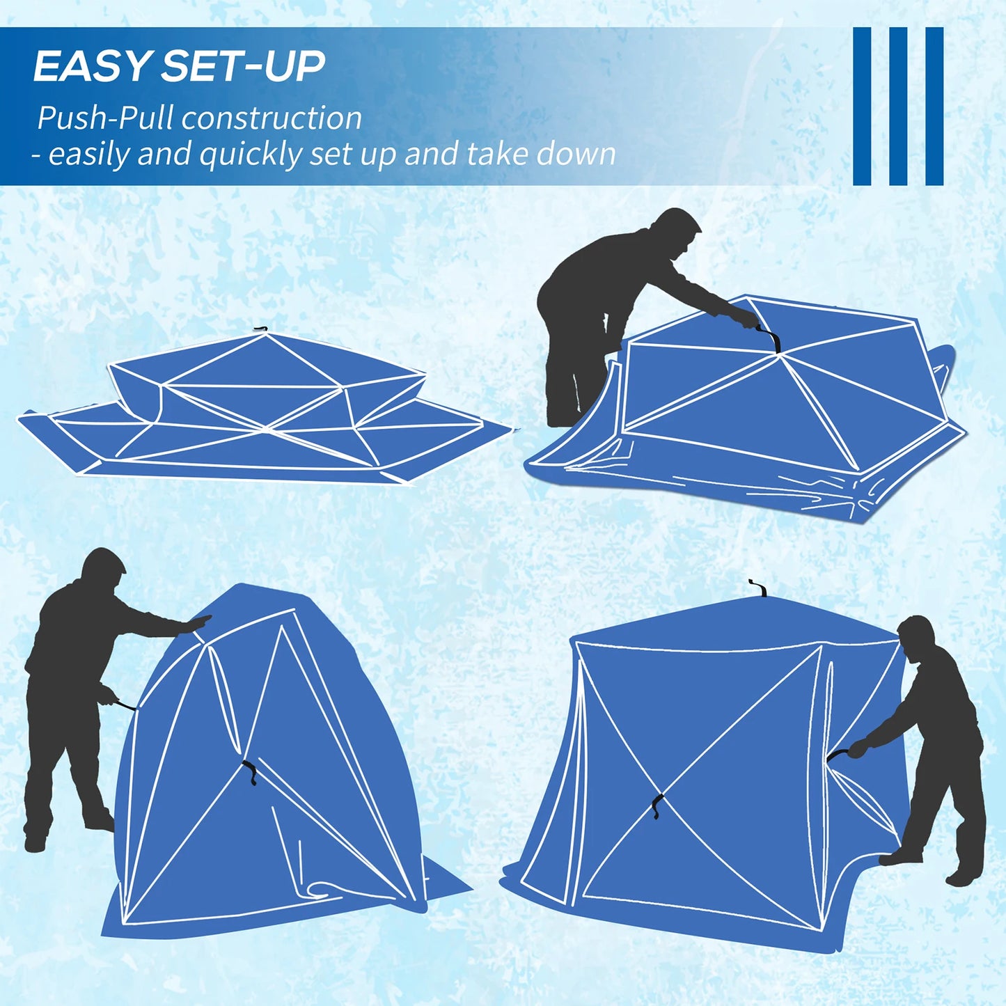 Pakicetus Portable Ice Fishing Shelter With Windproof Windows And Ventilation