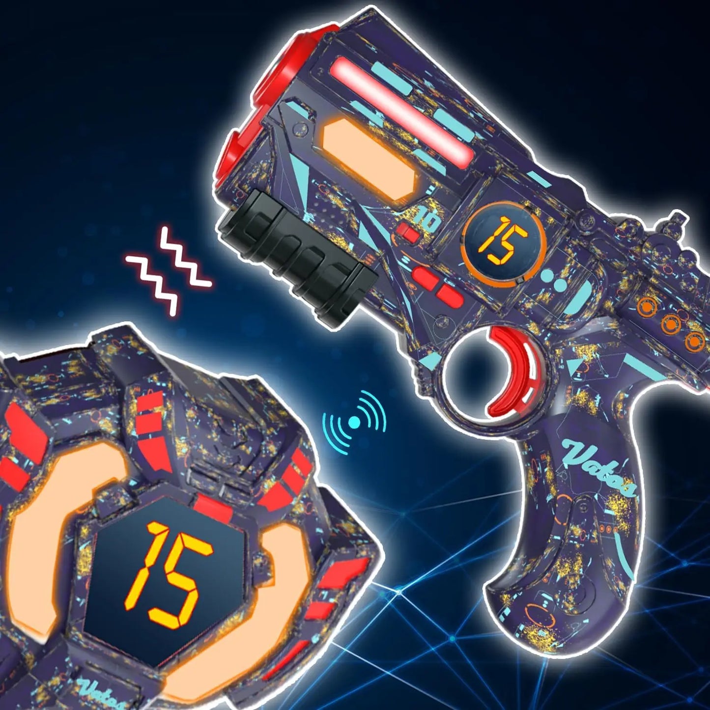 VATOS Rechargeable Laser Tag Gun Set With 4 Vests For Adults