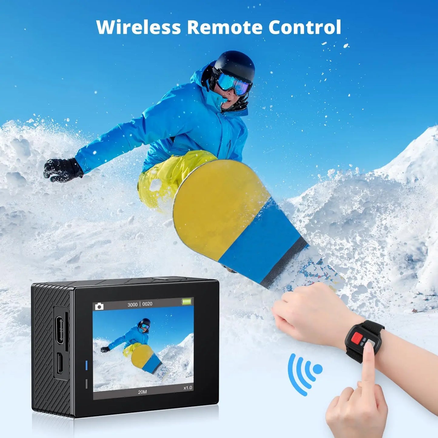 Brave 4K Action Camera With 64GB MicroSD Waterproof EIS WiFi