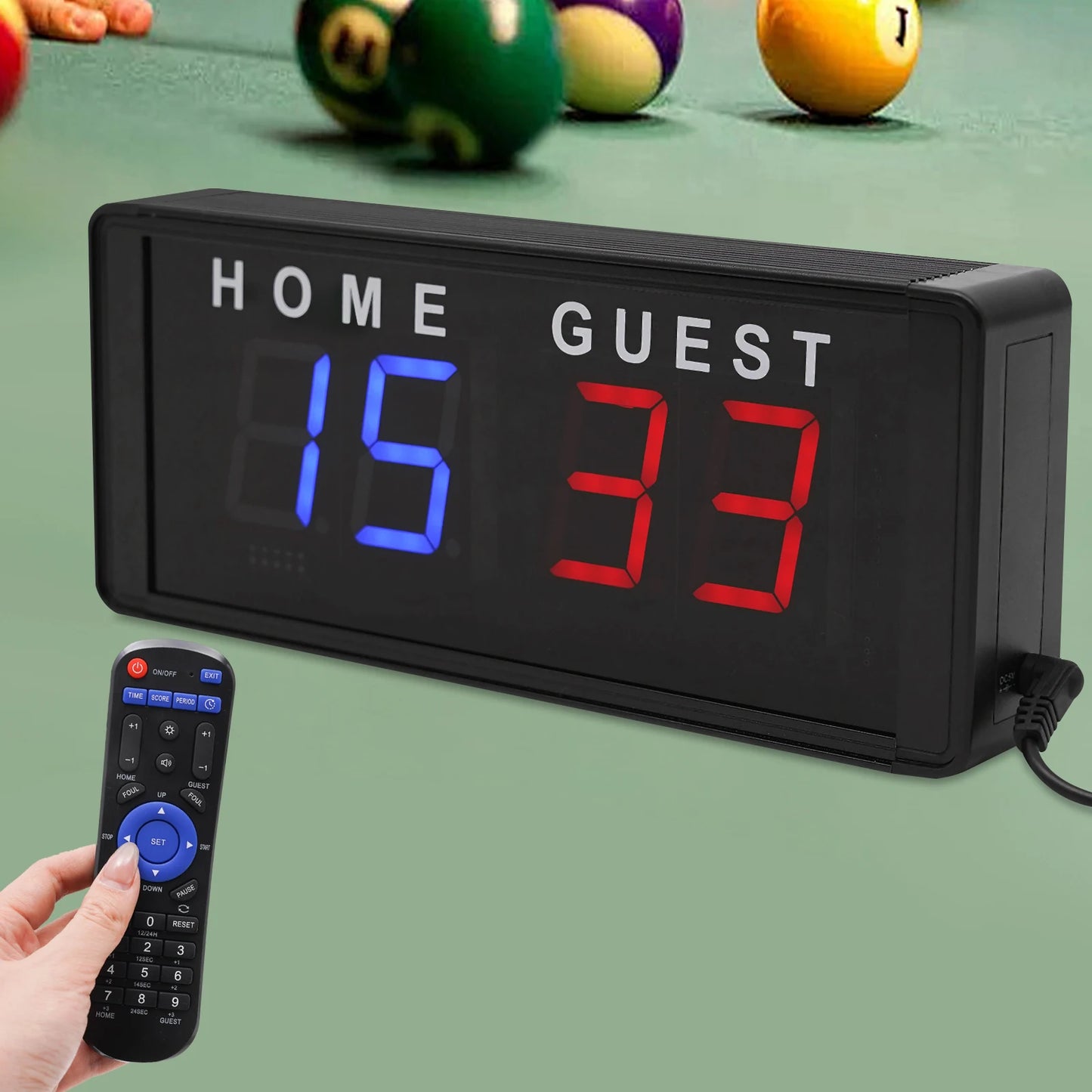 4-Digit LED Scoreboard Remote For Badminton Volleyball Ping Pong Table Tennis