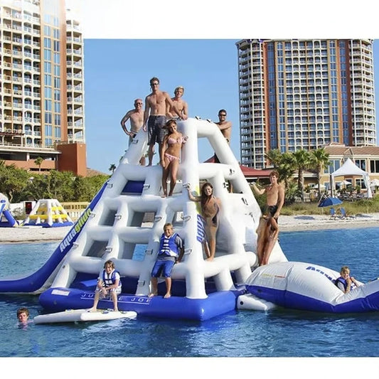 Inflatable Water Tower Climbing Slide With Spots For Water Park