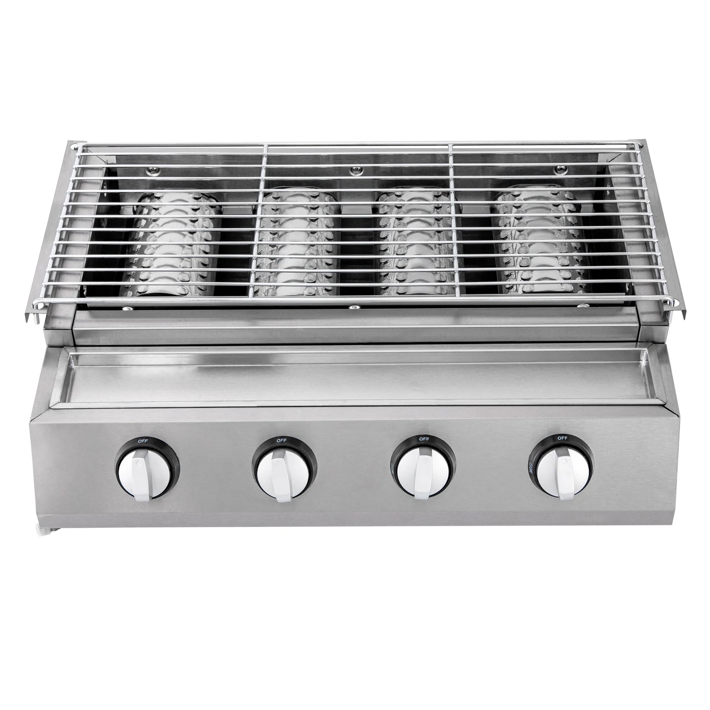 4-Burner Stainless Steel Portable Tabletop Gas Grill Smokeless For Camping