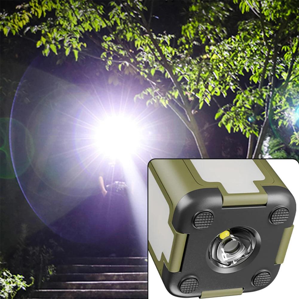 Foldable Camping Lantern Power Bank Solar Rechargeable LED Light For Camping