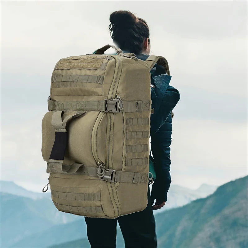 Conquer the outdoors with the LQARMY modular tactical backpack that adapts from a 30L daypack to an 80L expedition bag for versatile use on every adventure.