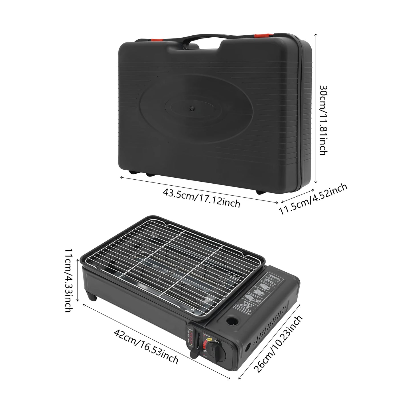 Portable Gas Barbecue Stove With Carrying Case For Camping RV Trips