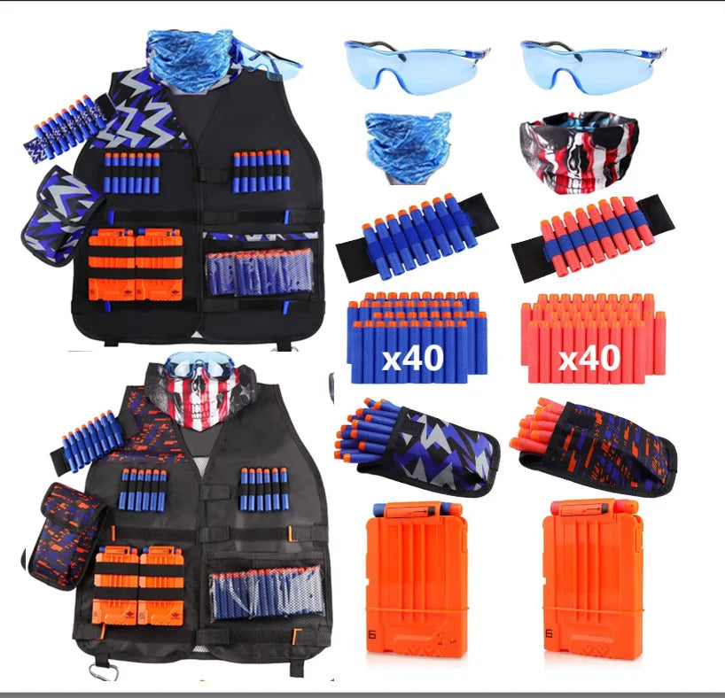 Gear up for action packed Nerf battles with this kid friendly tactical vest kit.