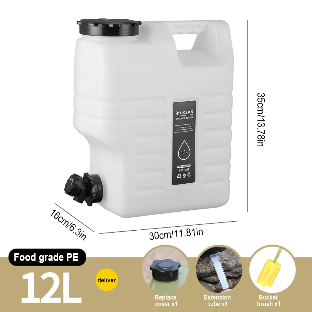 12L Water Storage Container With Spigot Leakproof For Camping And Hiking