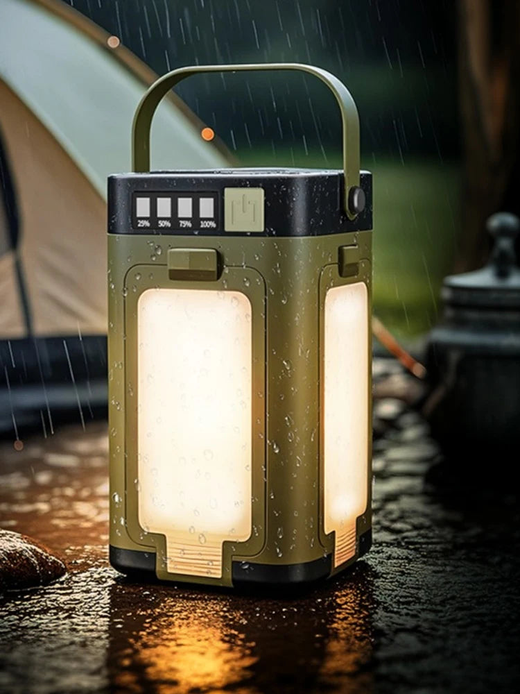 Foldable Camping Lantern Power Bank Solar Rechargeable LED Light For Camping
