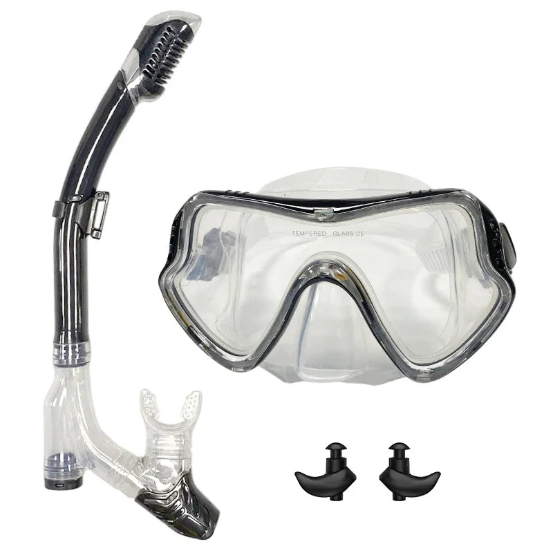 Explore clear underwater views with the QYQ diving mask and snorkel set that gives you comfort and versatility.