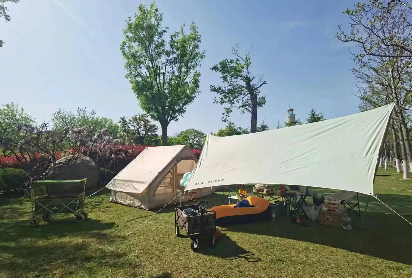 Large Inflatable Family Tent For 3 To 4 People Outdoor Camping