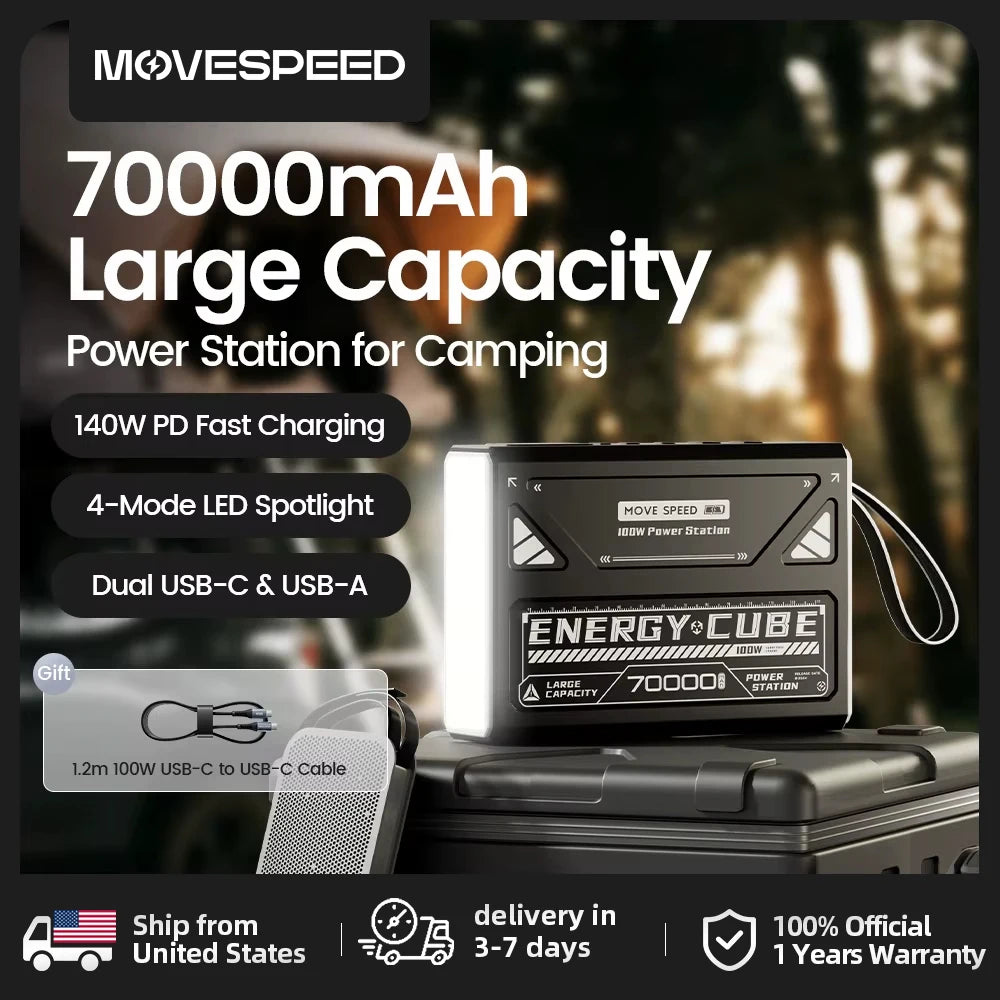 Movespeed LED Camping Lantern 70000mAh Emergency Outdoor Power Light
