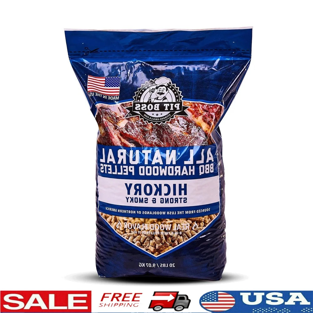 Hickory Hardwood Pellets 20 Lb Bag for Grilling and Smoking