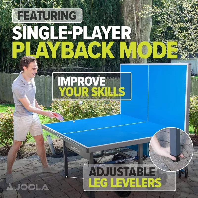 Bring competitive thrill and backyard fun to any season with JOOLA's weatherproof outdoor ping pong table.