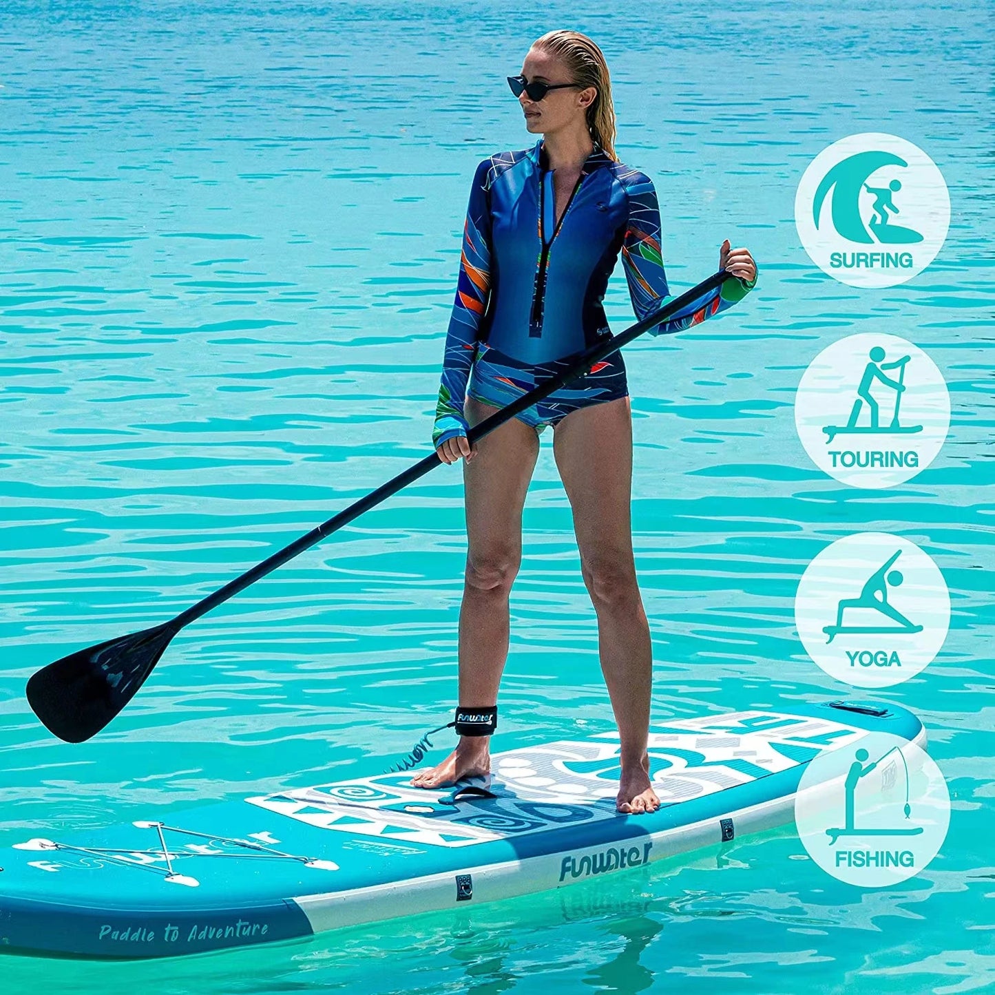 JIMITU Rush Wave Electric Inflatable Puddle Board Surfboard For Water Play