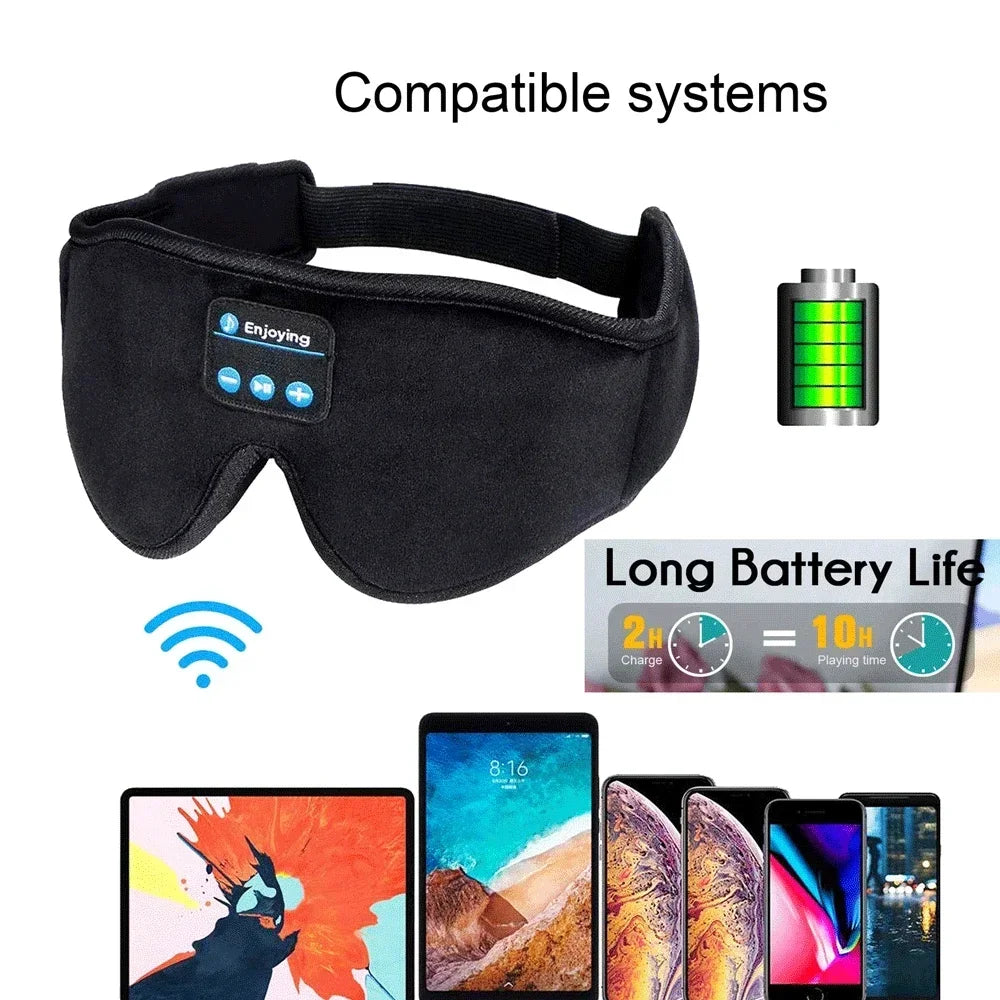 Tiandirenhe 3D Wireless Sleep Eye Mask With Bluetooth Headphones And Mic