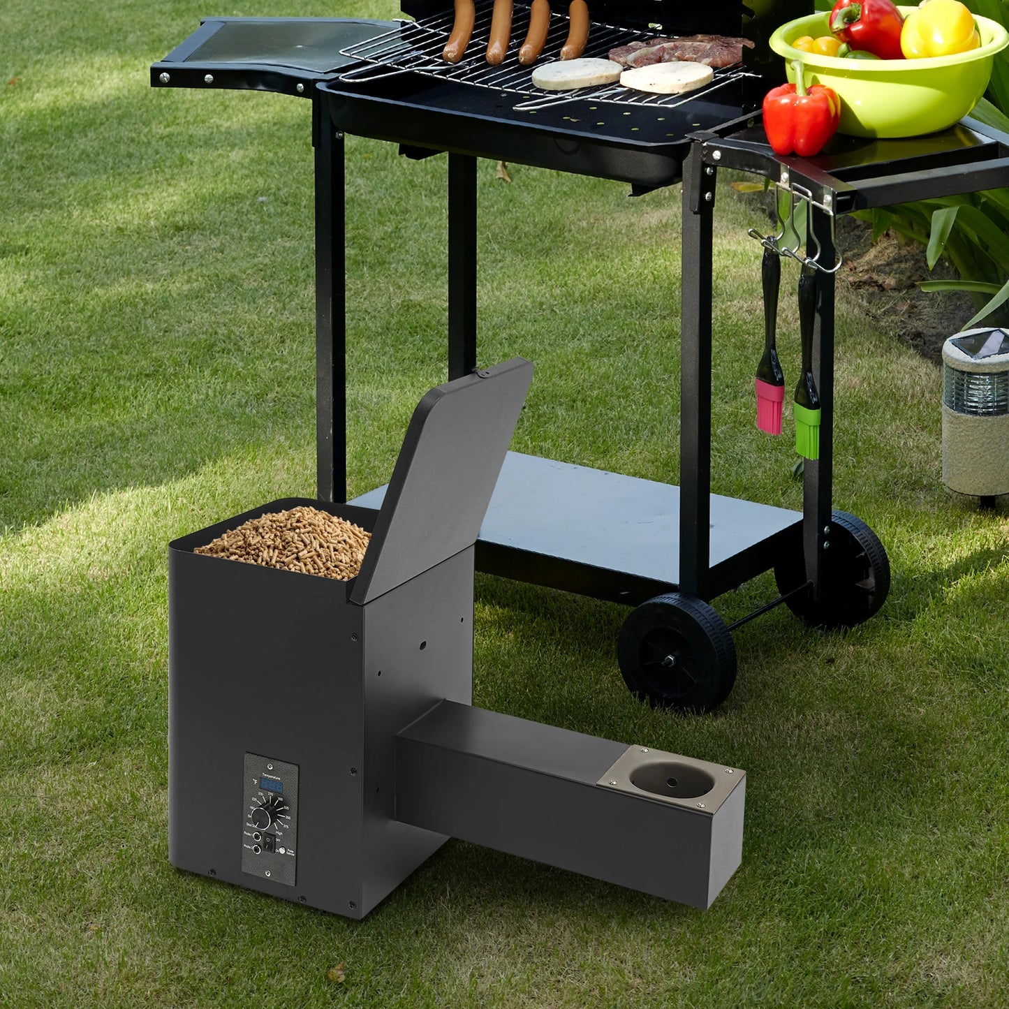 Pellet Smoker Hopper Assembly Kit With Precision Temperature Control 180-450F