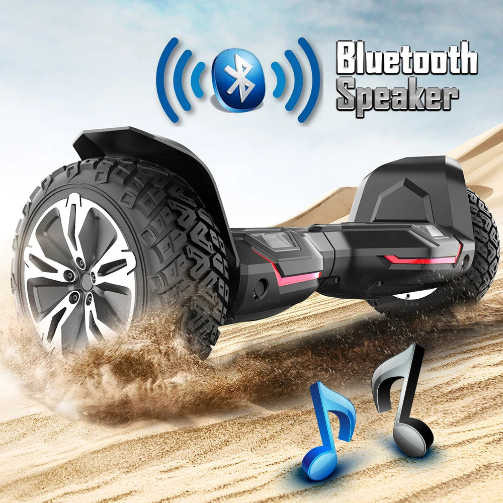 8.5 Inch All Terrain Hoverboard Bluetooth Speakers UL2272 Self Balancing Scooter