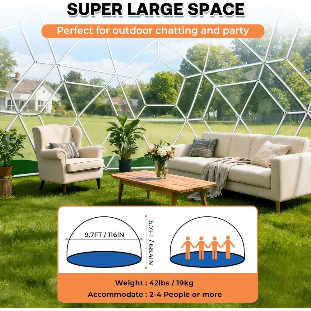 Experience versatile outdoor shelter with the ZHUXIANG Garden Dome Tent, a waterproof TPU greenhouse-style dome built for lasting backyard use.