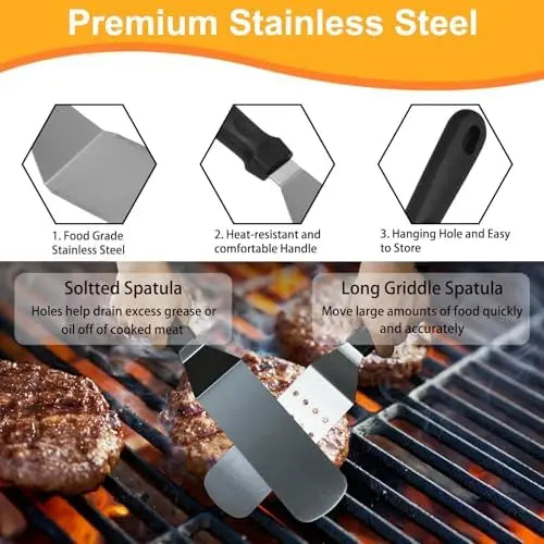 From YTYIN, this 150-piece griddle accessories kit equips your Blackstone or Camp Chef setup with professional-grade tools, ensuring confident control and consistent results at every cookout.