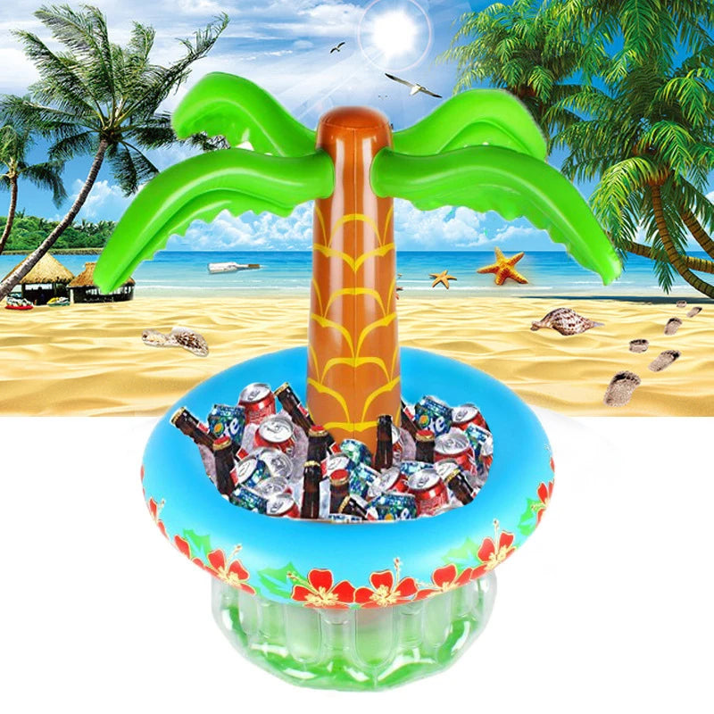 Make a splash this summer with a playful inflatable coconut tree that keeps drinks afloat while you soak up the sun.