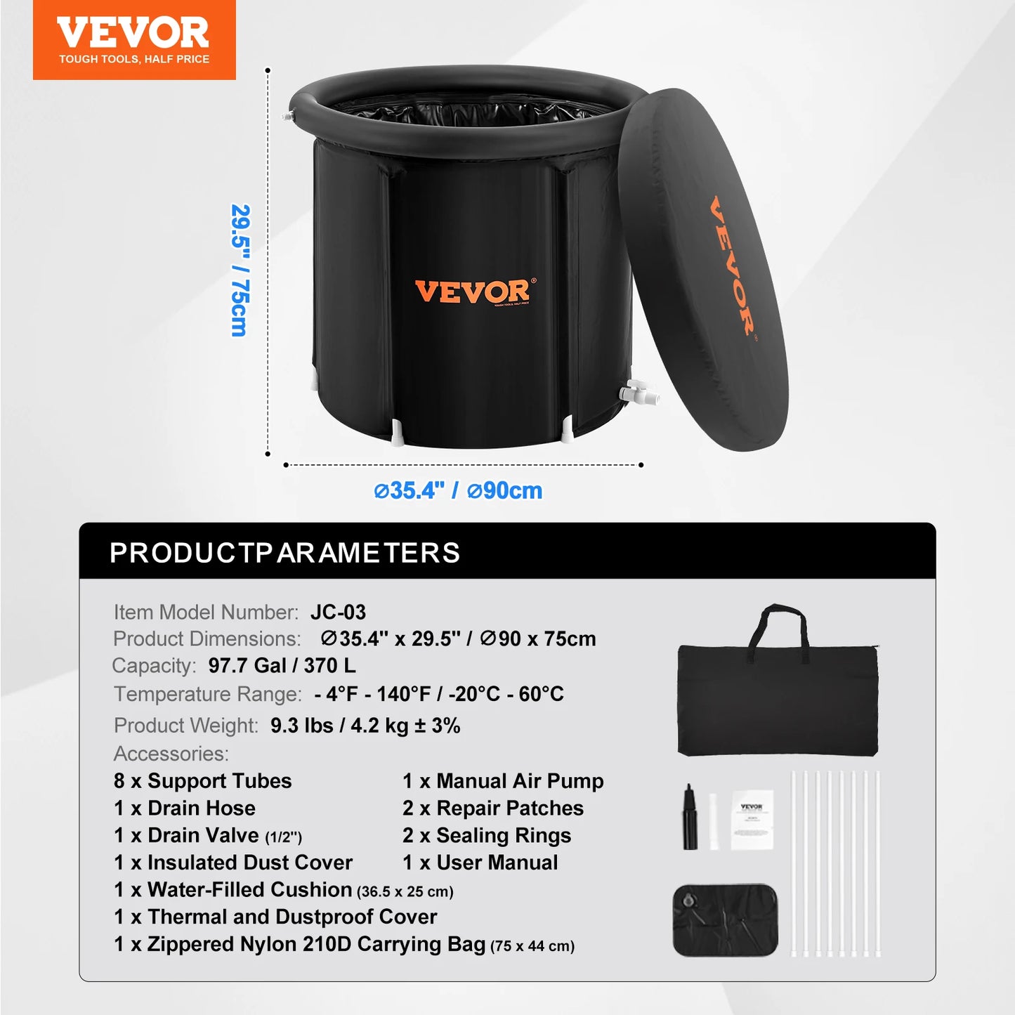 Get cold therapy on demand with this portable ice bath tub from SucceBuy, designed to help you recover faster after intense workouts.