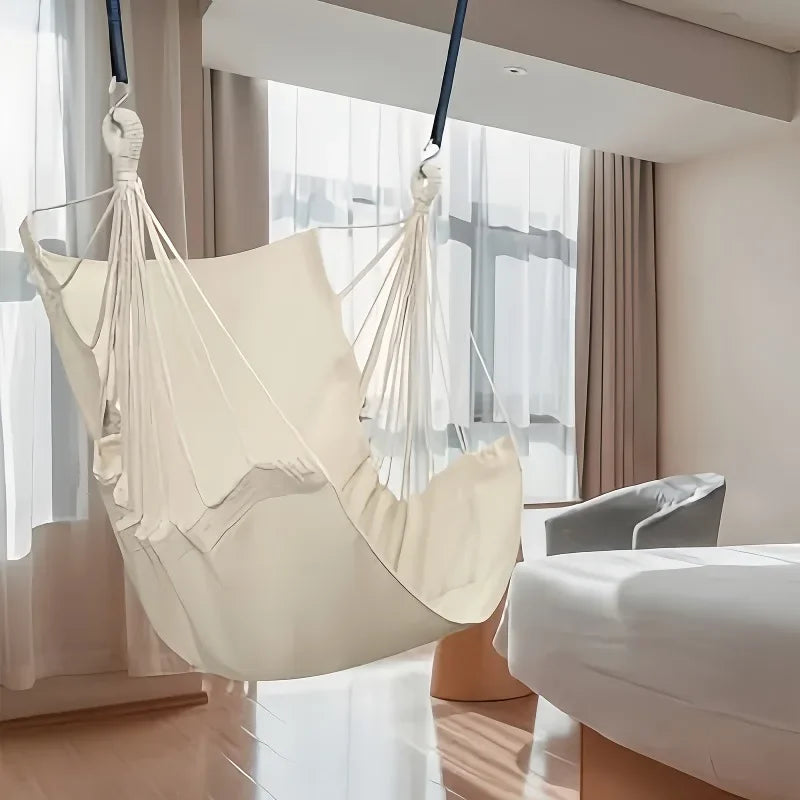 Portable Hammock Swing Chair With Canvas Bed And Storage Bag For Indoor Outdoor
