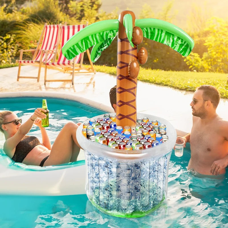 Make a splash this summer with a playful inflatable coconut tree that keeps drinks afloat while you soak up the sun.