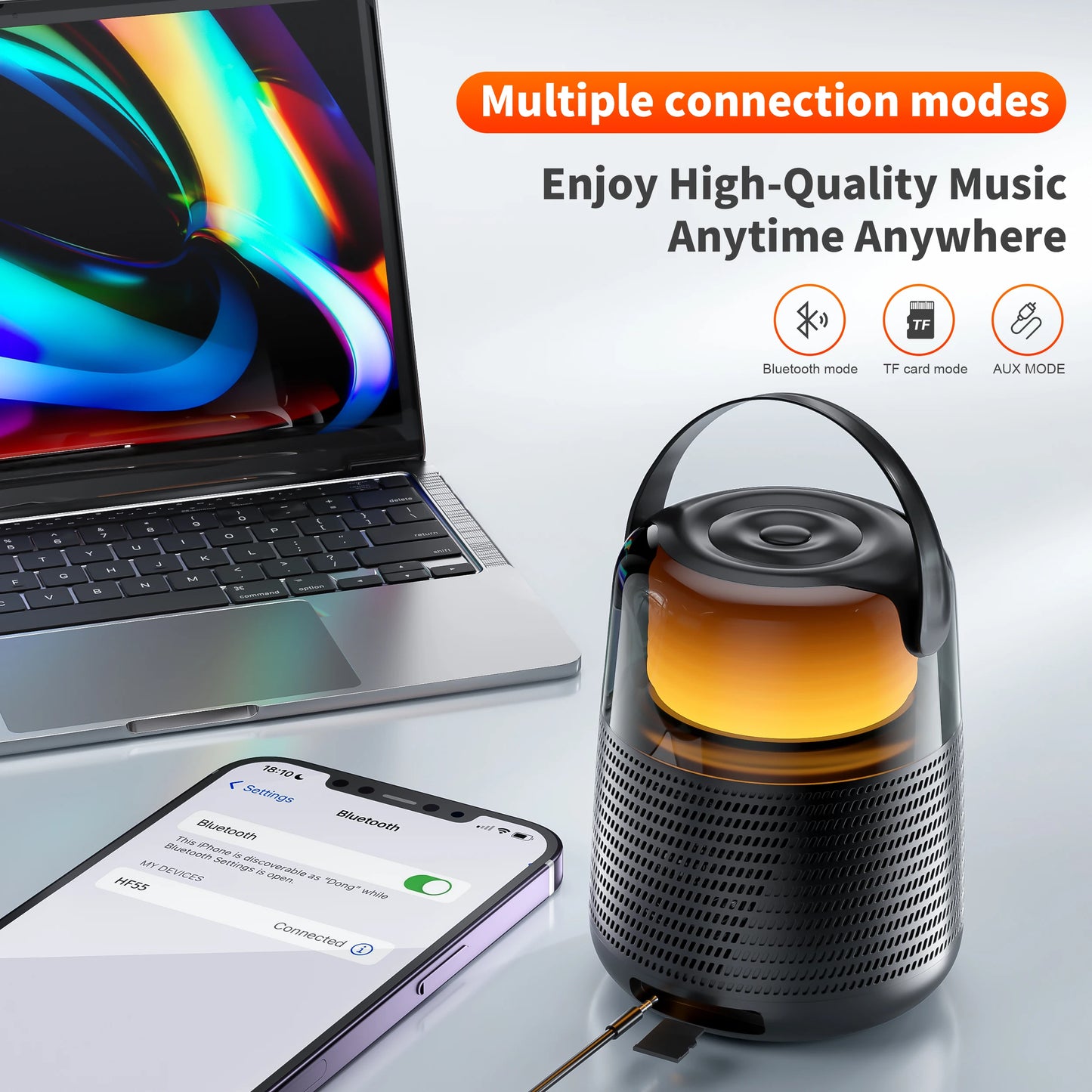 Experience bold, Hi-Res sound on the go with the QERE HF55 Bluetooth Speaker. You enjoy immersive 20W audio with crisp highs, punchy mids, room-filling bass, and a wide soundstage for playlists, movies, and calls. You benefit from a long‑lasting 3600mAh