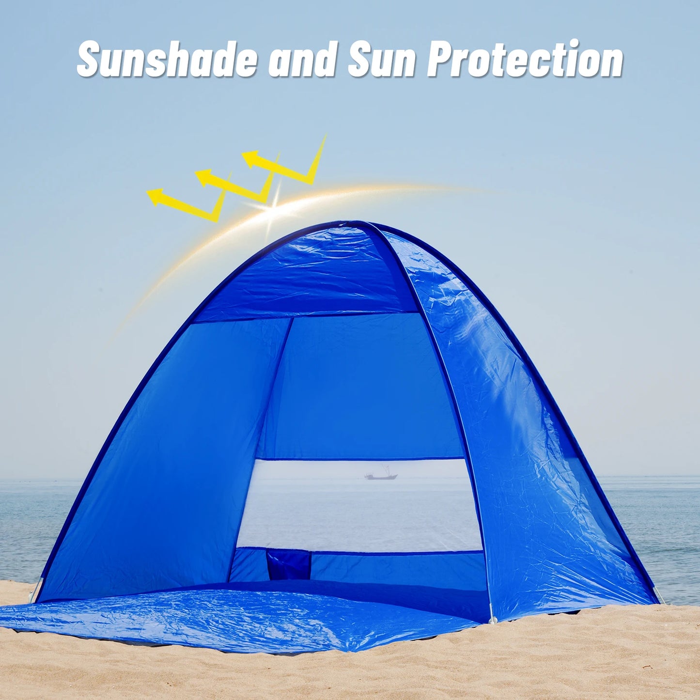Escape the sun and sand with the Pakicetus Auto Open Beach Tent, your effortless shelter for seaside adventures, perfect for families and solo explorers alike.