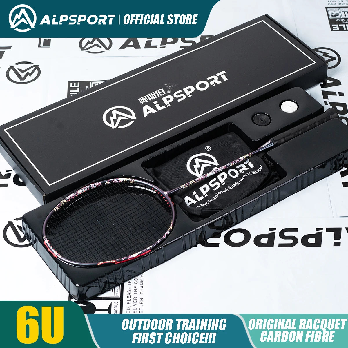 Alpsport HQ 6U Ultralight Offensive Carbon Fiber Badminton Racket