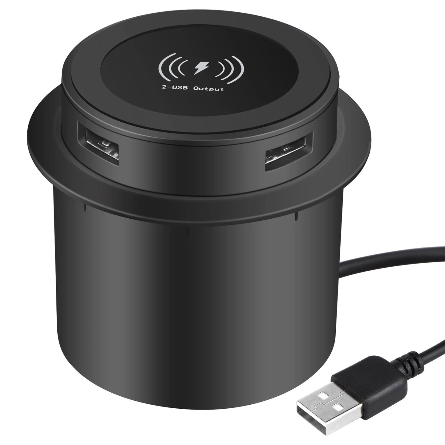 3 In 1 Embedded Wireless Charger For Phones USB Desktop Office