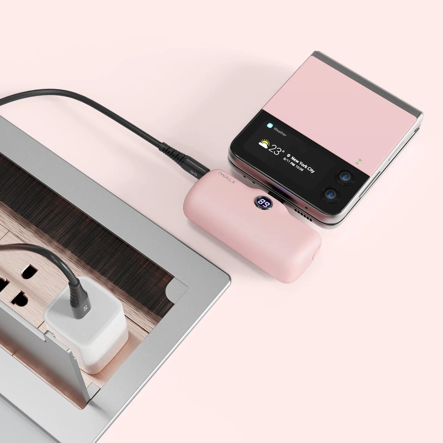iWALK 5000mAh Mini Fast Charging Power Bank LED Display USB C Portable